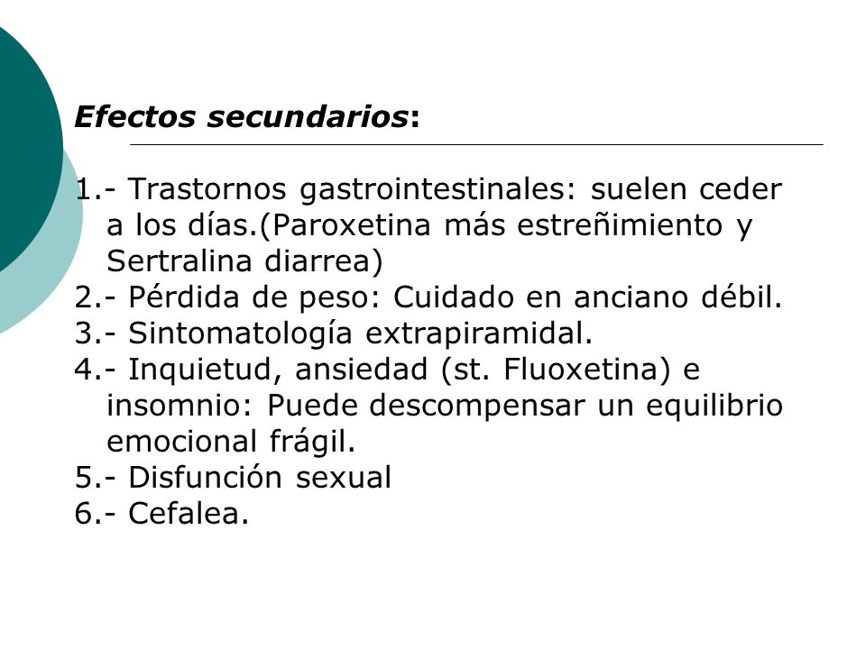 fluoxetina efectos secundarios primeros dias